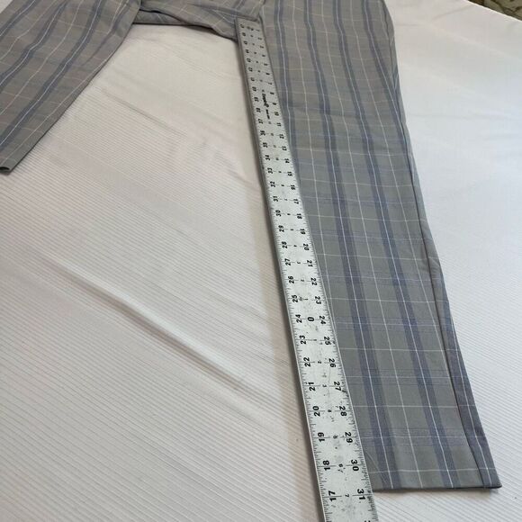 NWT 41 Hawthorn Becca Adjustable Hem Straight Leg Grey Plaid Pants Size 10 New - Picture 4 of 7